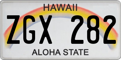 HI license plate ZGX282