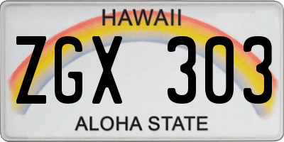 HI license plate ZGX303