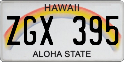 HI license plate ZGX395