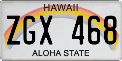 HI license plate ZGX468