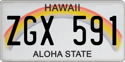HI license plate ZGX591