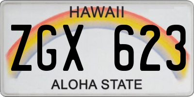 HI license plate ZGX623