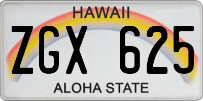 HI license plate ZGX625