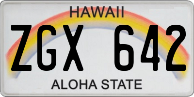 HI license plate ZGX642