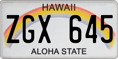 HI license plate ZGX645