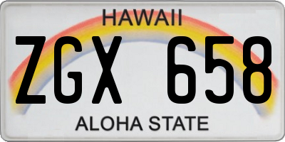 HI license plate ZGX658