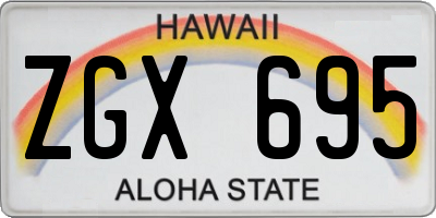 HI license plate ZGX695