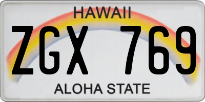 HI license plate ZGX769