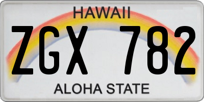HI license plate ZGX782
