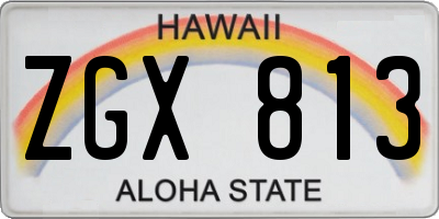 HI license plate ZGX813