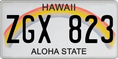 HI license plate ZGX823