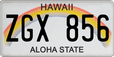 HI license plate ZGX856