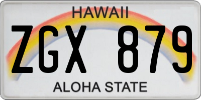 HI license plate ZGX879