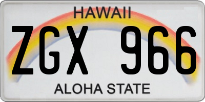 HI license plate ZGX966