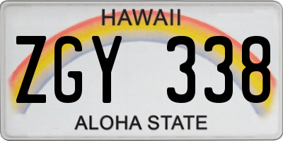 HI license plate ZGY338