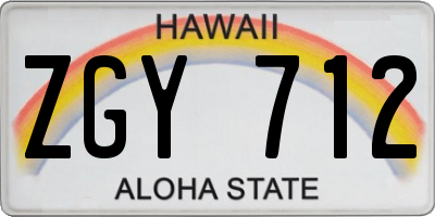 HI license plate ZGY712