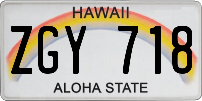 HI license plate ZGY718