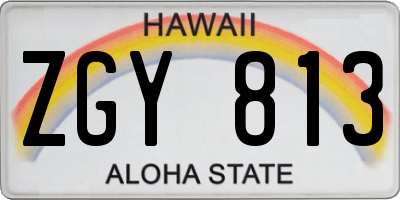 HI license plate ZGY813