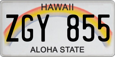 HI license plate ZGY855