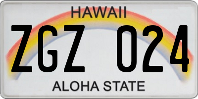HI license plate ZGZ024