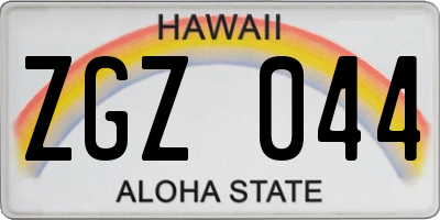 HI license plate ZGZ044