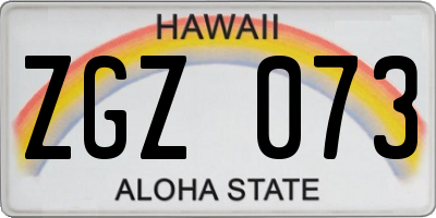 HI license plate ZGZ073