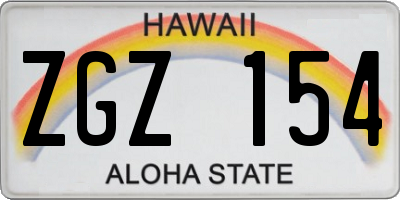 HI license plate ZGZ154