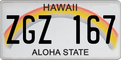 HI license plate ZGZ167