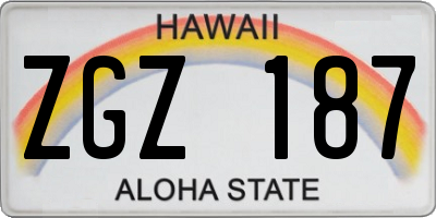 HI license plate ZGZ187
