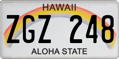 HI license plate ZGZ248