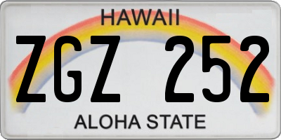 HI license plate ZGZ252