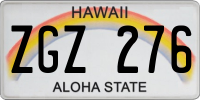 HI license plate ZGZ276
