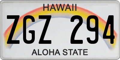 HI license plate ZGZ294