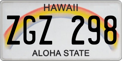 HI license plate ZGZ298