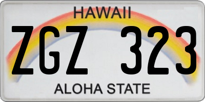 HI license plate ZGZ323
