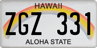 HI license plate ZGZ331
