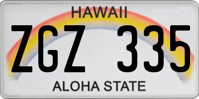 HI license plate ZGZ335
