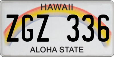 HI license plate ZGZ336