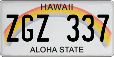 HI license plate ZGZ337