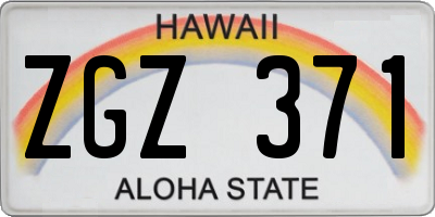 HI license plate ZGZ371