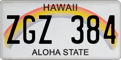 HI license plate ZGZ384