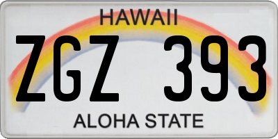 HI license plate ZGZ393