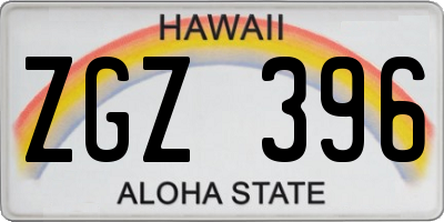 HI license plate ZGZ396