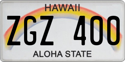 HI license plate ZGZ400