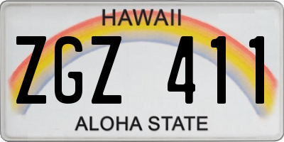 HI license plate ZGZ411