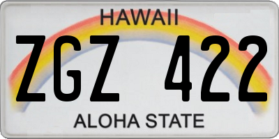HI license plate ZGZ422