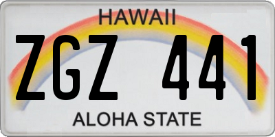HI license plate ZGZ441