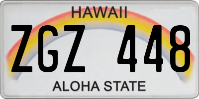 HI license plate ZGZ448