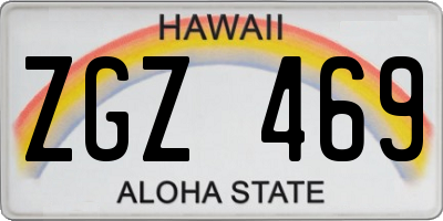 HI license plate ZGZ469