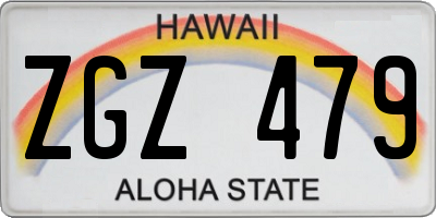 HI license plate ZGZ479